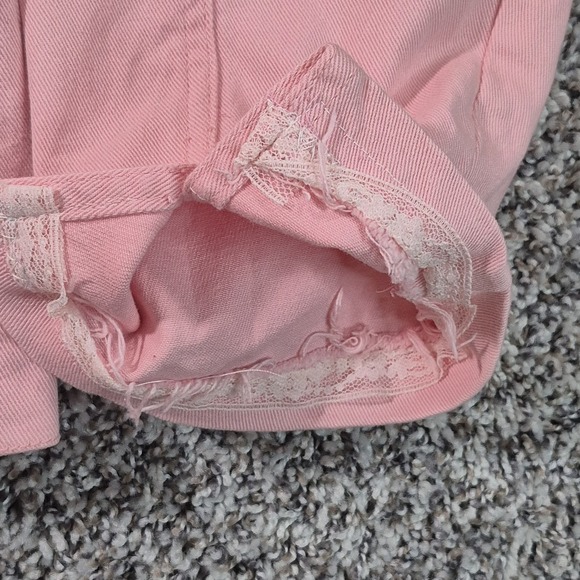 Ethyl Premium Denim Rhinestone Pink Western Jacket Country Cowgirl Womens Large - Picture 6 of 13